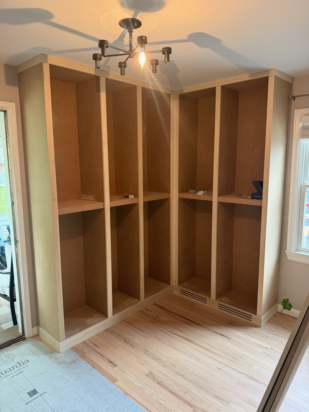 White built-in closet system