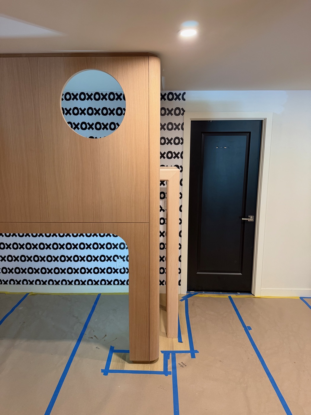 Built-in loft bed with ladder