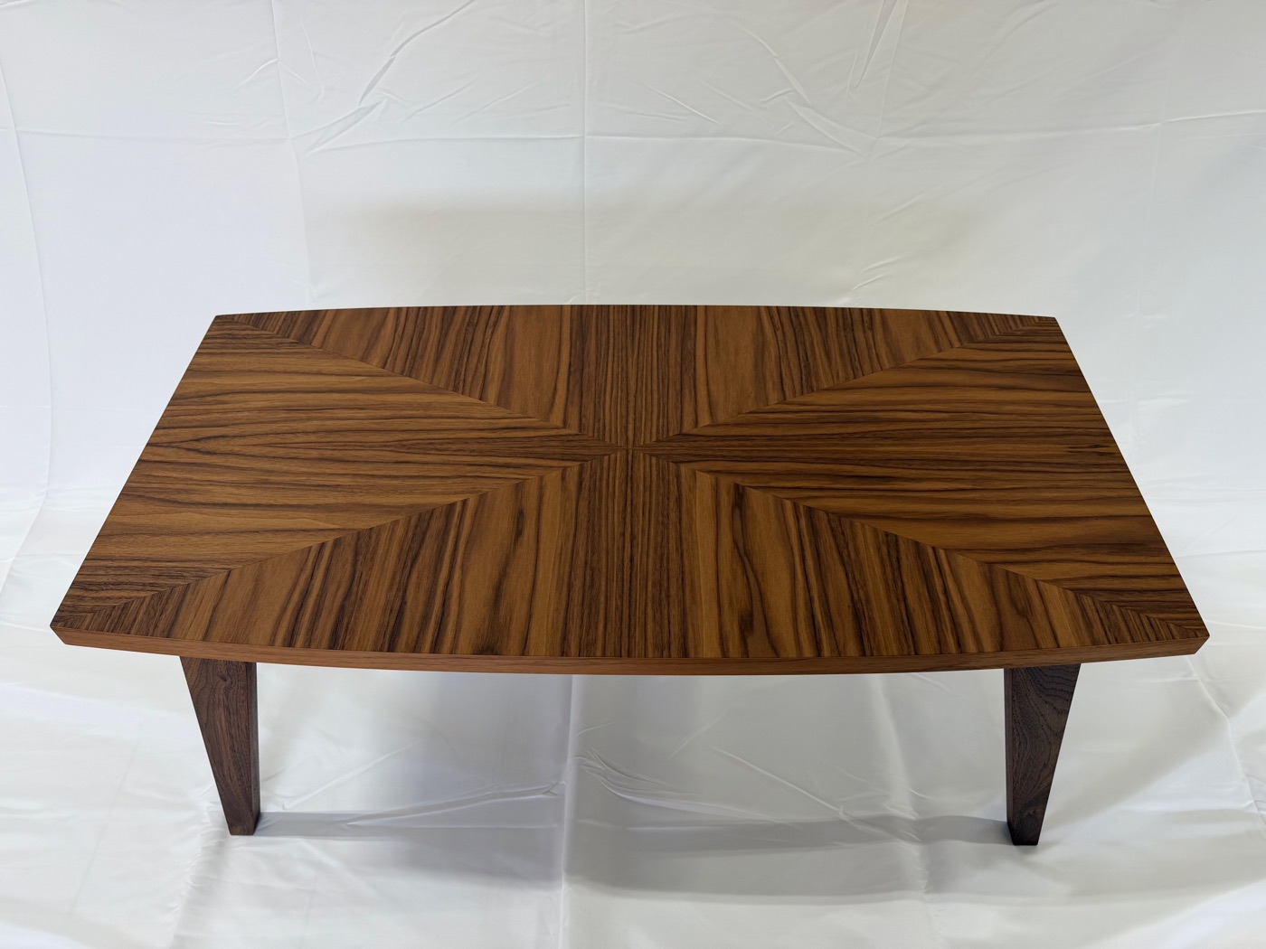 Zebrawood chevron-pattern coffee table