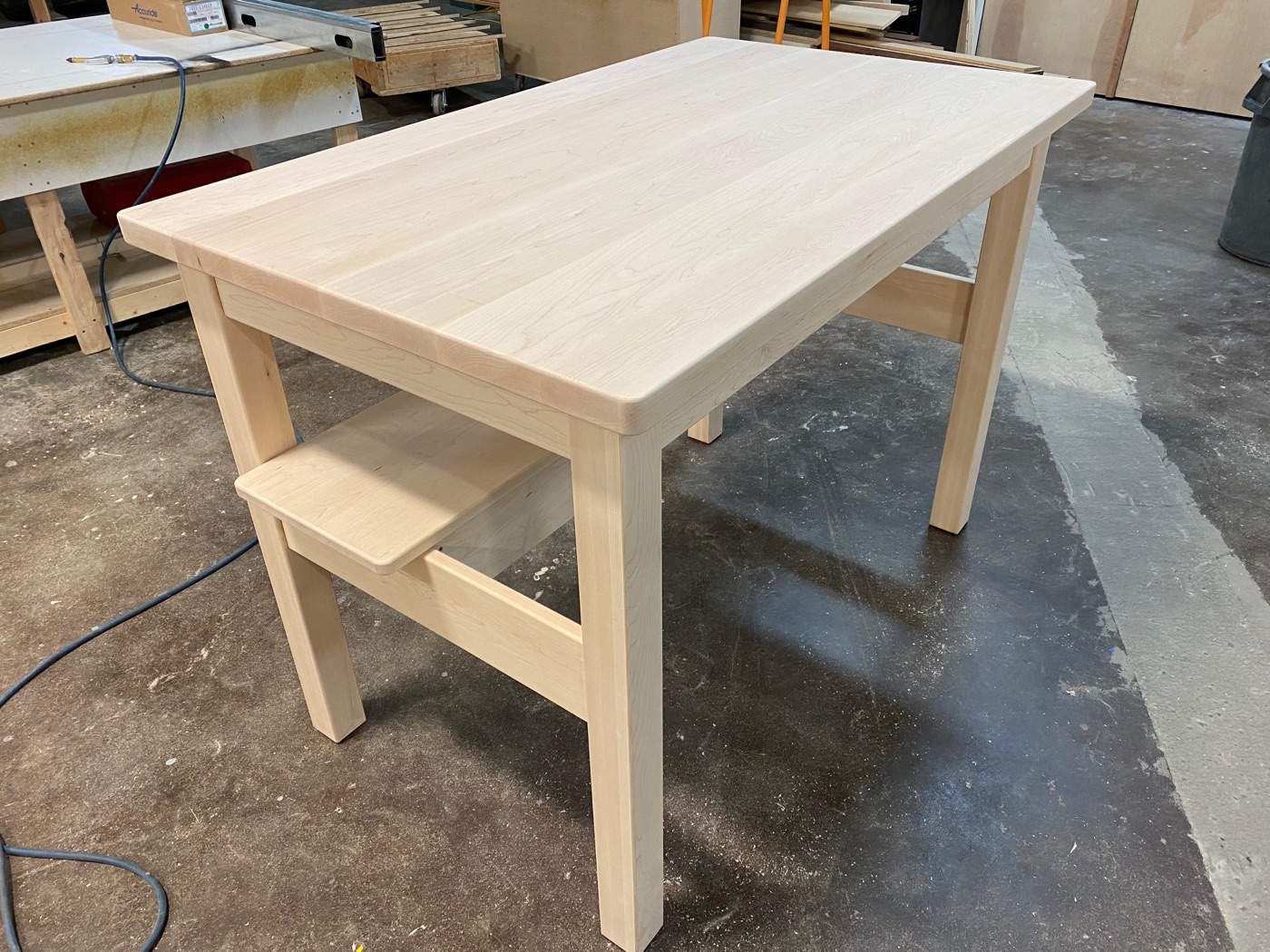 Finished maple table