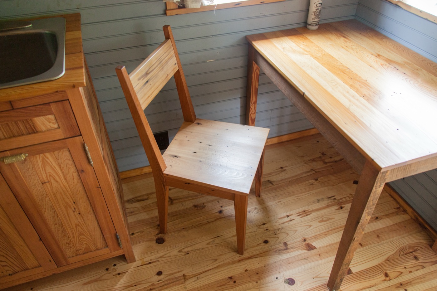 Small wood table and chair